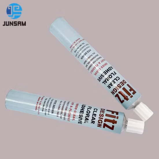 Leerer Aluminium-Kleberapplikator mit weißem Schraubverschluss