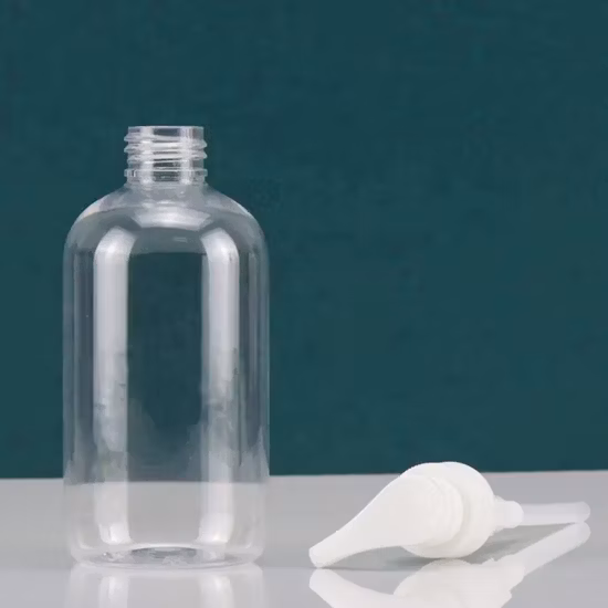 Großhandel 250 ml 350 ml 550 ml 700 ml runde klare Haustier-Kunststoff-Shampoo-Flasche